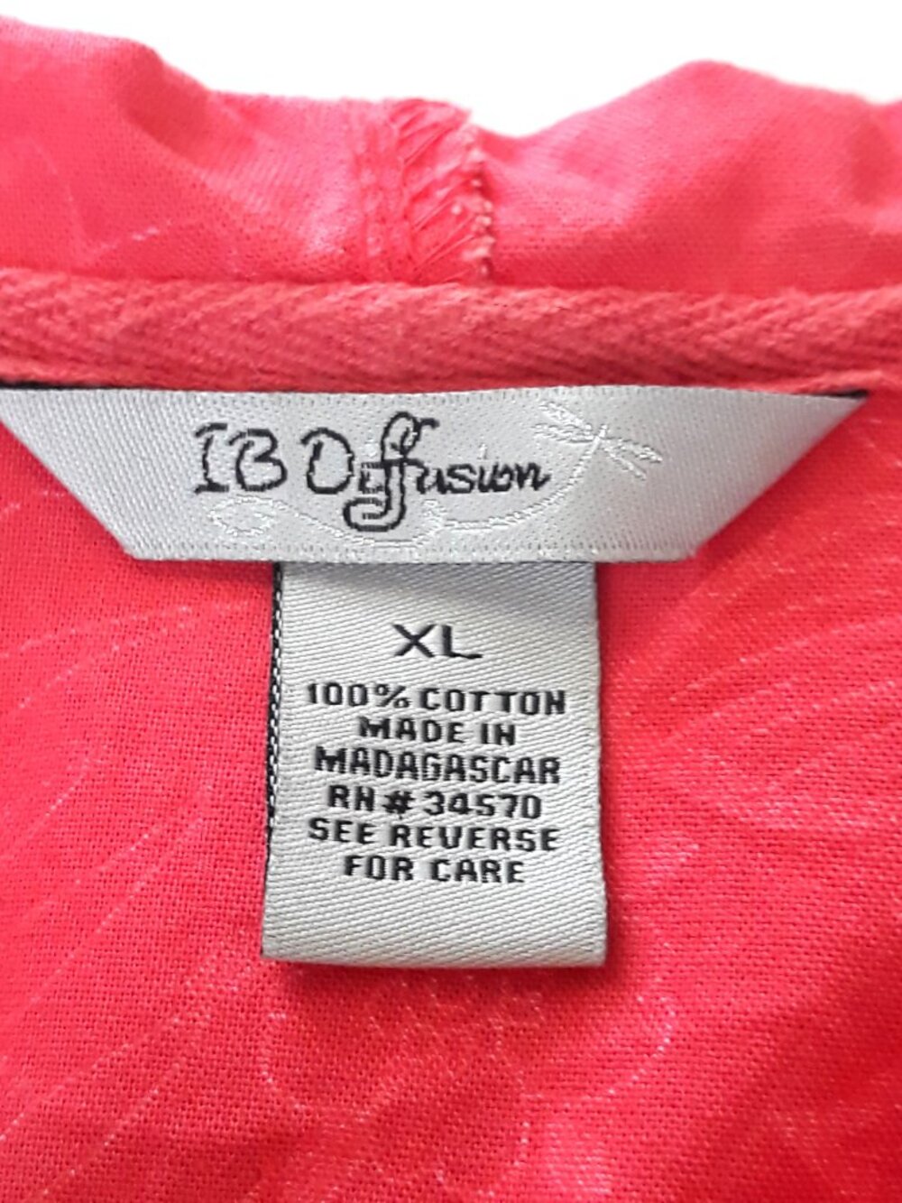 Coral Floral Cotton Zip-Up Jacket with Hood Lightweight - Picture 6 of 8
